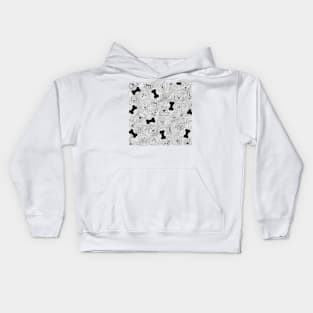 Cute Puppy Pattern on White Paper Kids Hoodie